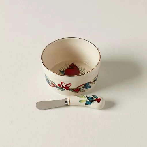 Lenox Winter Greetings™ Dip Bowl and Spreader -Lenox The Christmas Shop Sales 804437 w10 79c628d1 9bdc 43f5 a75d 6e76a144f36a