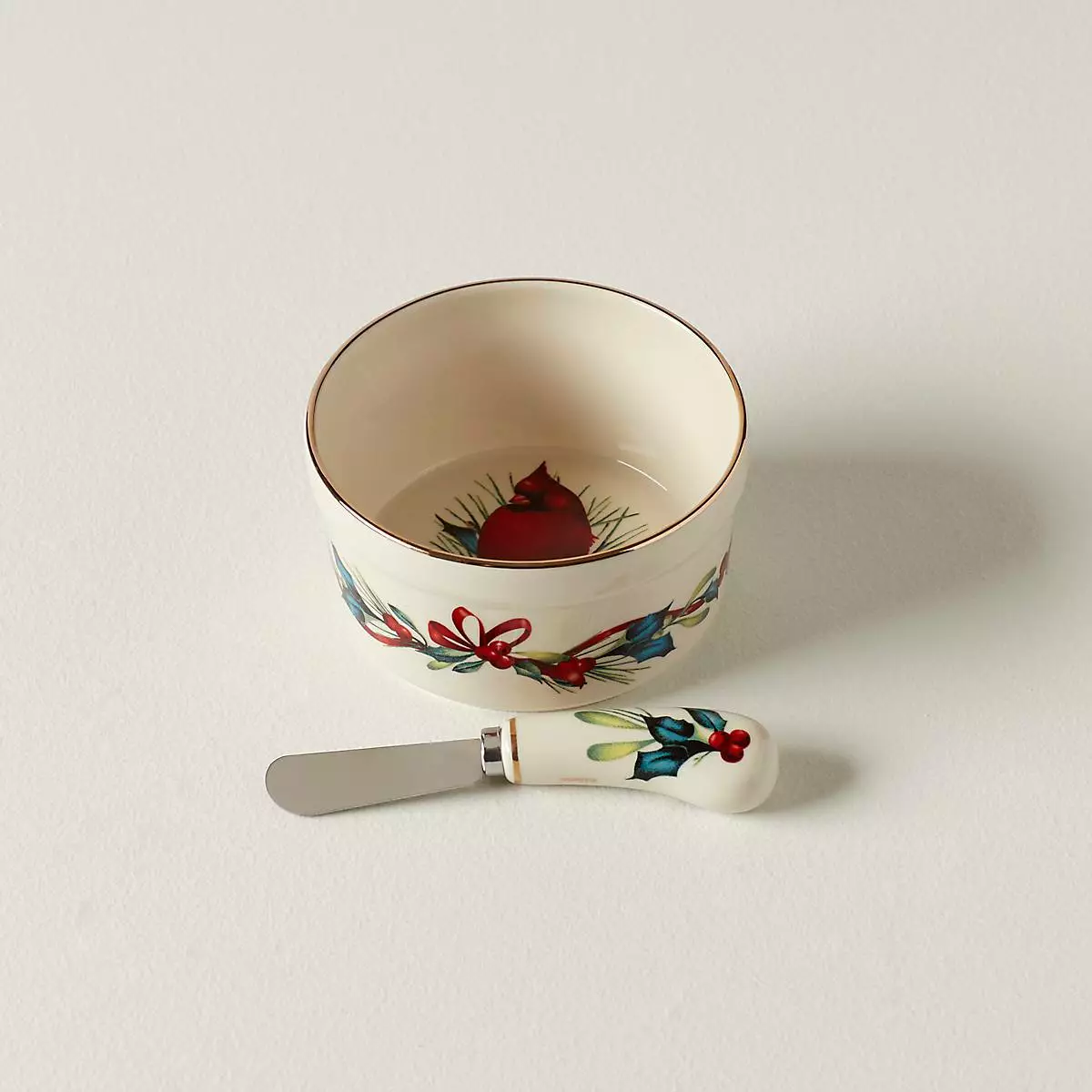 Lenox Winter Greetings™ Dip Bowl and Spreader 3 Lenox Winter Greetings™ Dip Bowl and Spreader