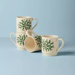 Lenox Hosting The Holiday Set Mug 4Pc Stackable