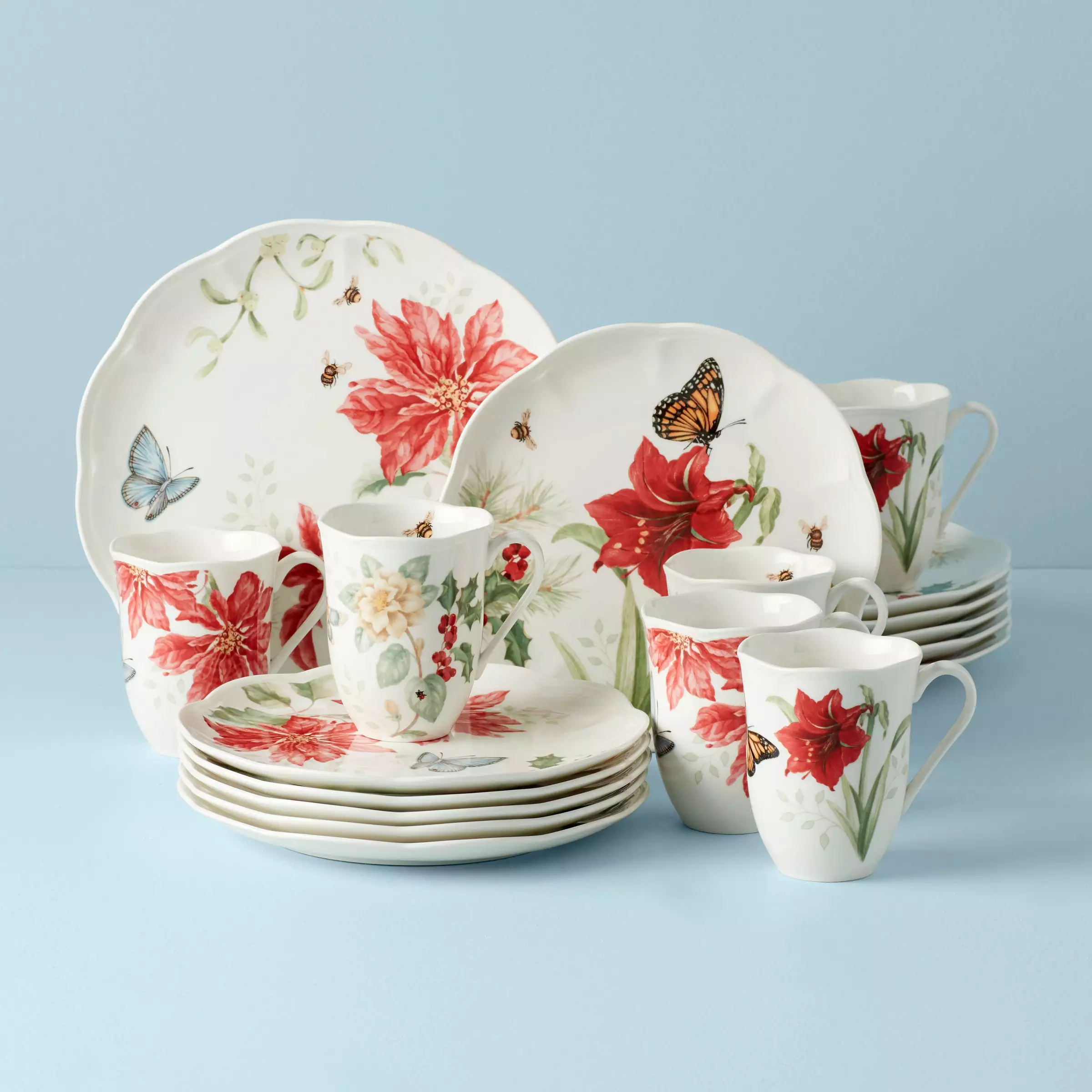 Lenox Set Dinnerware 18-Piece Butterfly Meadow Holiday 2 Lenox Set Dinnerware 18-Piece Butterfly Meadow Holiday