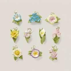 Lenox Set Ornament 10-Piece Celebrate Flower