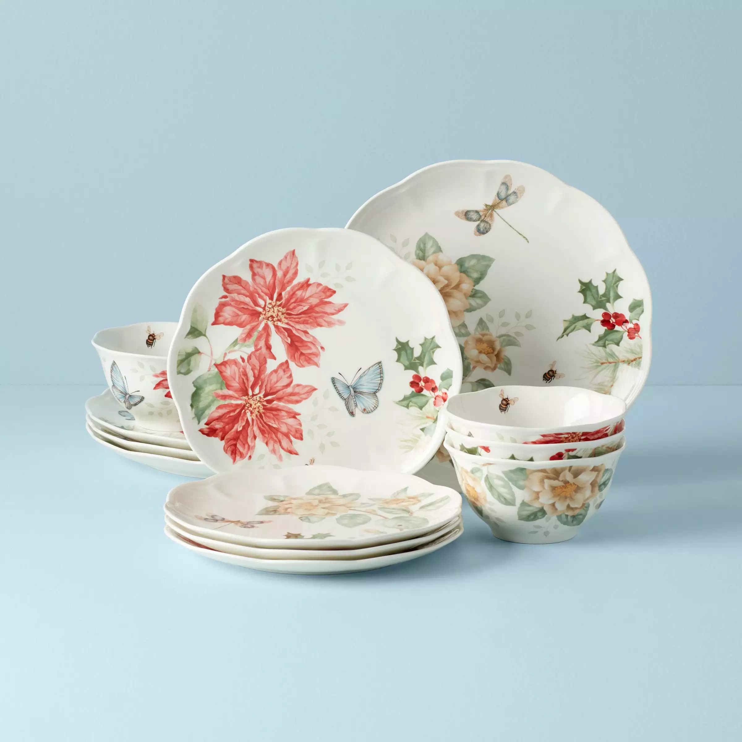 Lenox Set Dinnerware Butterfly Meadow 12-Piece Holiday 3 Lenox Set Dinnerware Butterfly Meadow 12-Piece Holiday