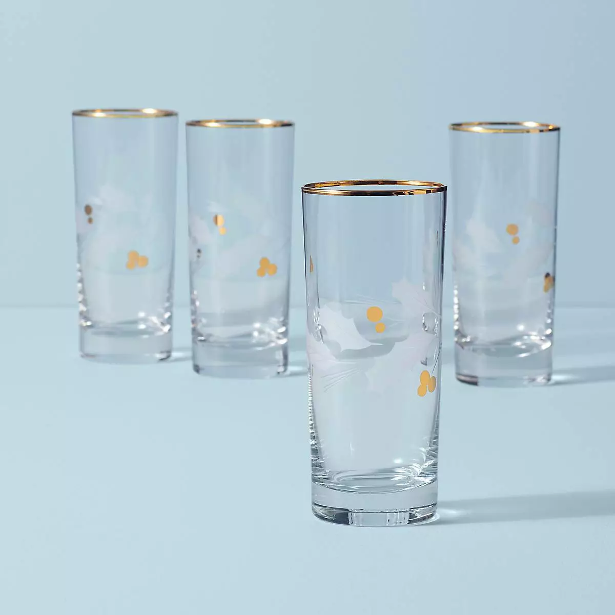 Lenox Holiday™ Gold 4-piece Highball Glass Set 3 Lenox Holiday™ Gold 4-piece Highball Glass Set