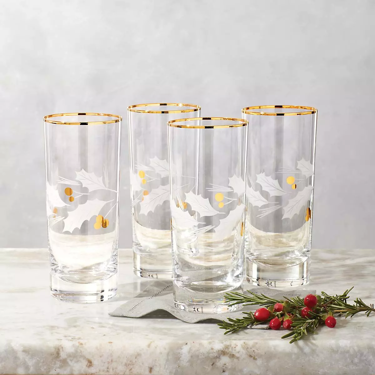 Lenox Holiday™ Gold 4-piece Highball Glass Set 6 Lenox Holiday™ Gold 4-piece Highball Glass Set - Image 4