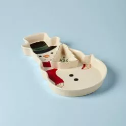 Lenox Holiday Entertaining Chip &Amp; Dip Snowman