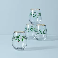 Lenox Holiday™ 4-piece Stemless Wine Glasses
