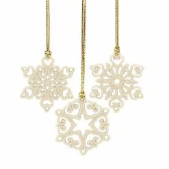 Lenox Set Ornament Mini 3-Piece Snowflake -Lenox The Christmas Shop Sales 888922 wHR
