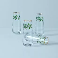 Lenox Holiday™ Stemless 4-piece Flute Set