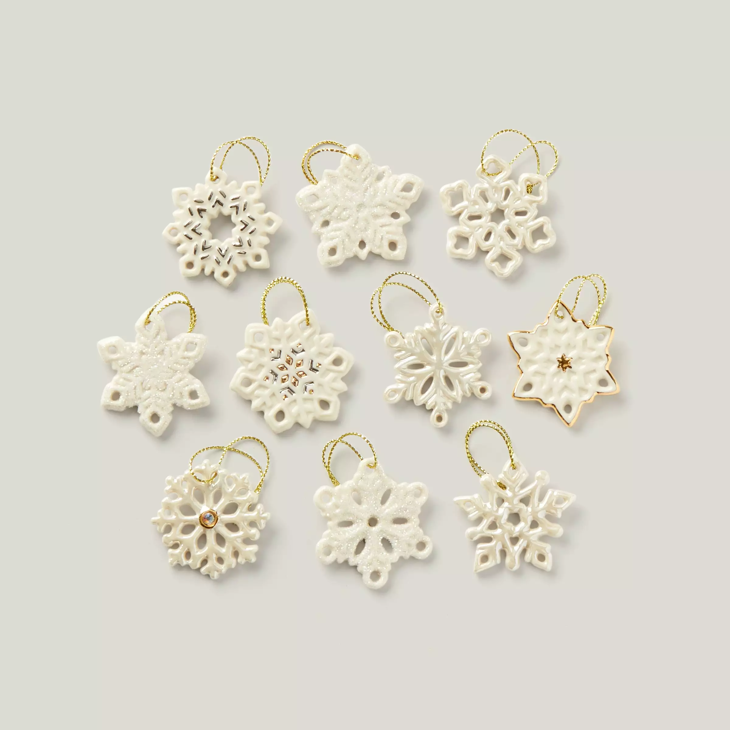 Lenox Set Ornament 10-Piece Snowflake 3 Lenox Set Ornament 10-Piece Snowflake