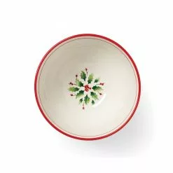 Lenox Bowl Holiday Stripe Handpaint Mixing -Lenox The Christmas Shop Sales 890773 w12