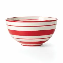 Lenox Bowl Holiday Stripe Handpaint Mixing -Lenox The Christmas Shop Sales 890773 wHR