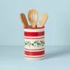 Lenox Set Utensil Crock Stripe Handpaint Holiday 2 Lenox Set Utensil Crock Stripe Handpaint Holiday -Lenox The Christmas Shop Sales 890775 w10