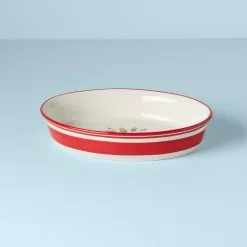 Lenox Dish Stripe Handpaint Oval Holiday