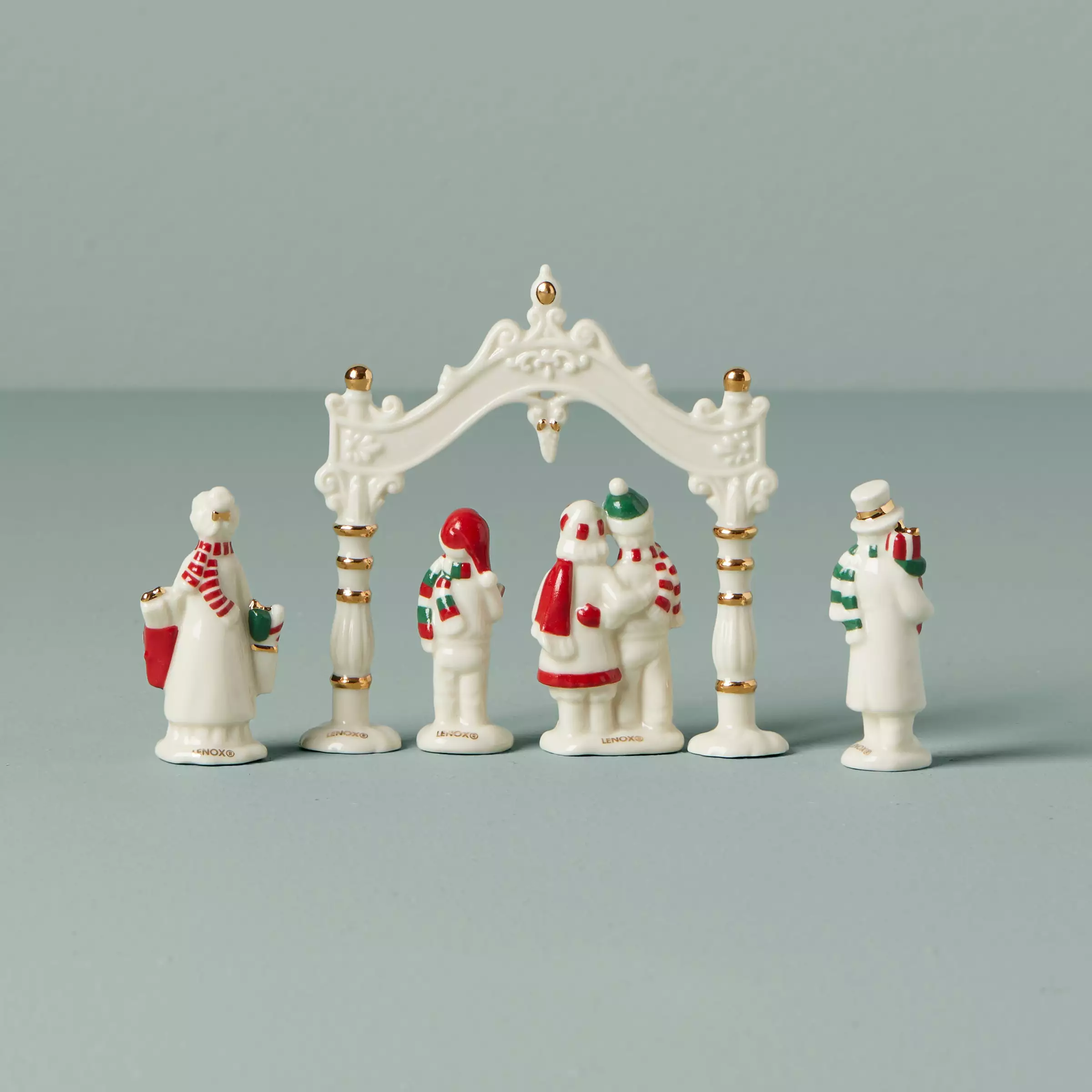 Lenox Mistletoe Park Set Figurine 5-Piece 4 Lenox Mistletoe Park Set Figurine 5-Piece - Image 2