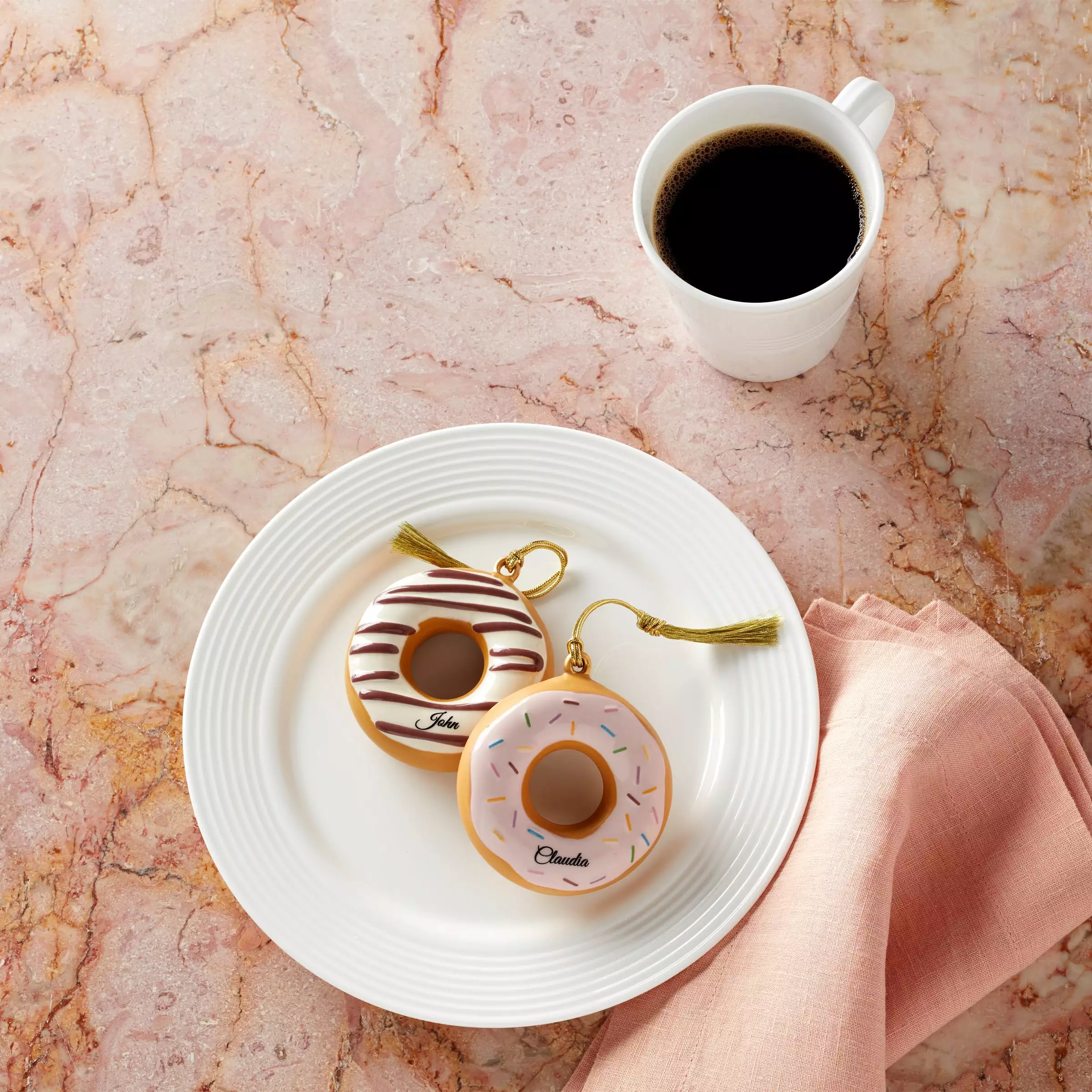 Lenox Forever Friend Set Ornament 2-Piece Donut 4 Lenox Forever Friend Set Ornament 2-Piece Donut - Image 2