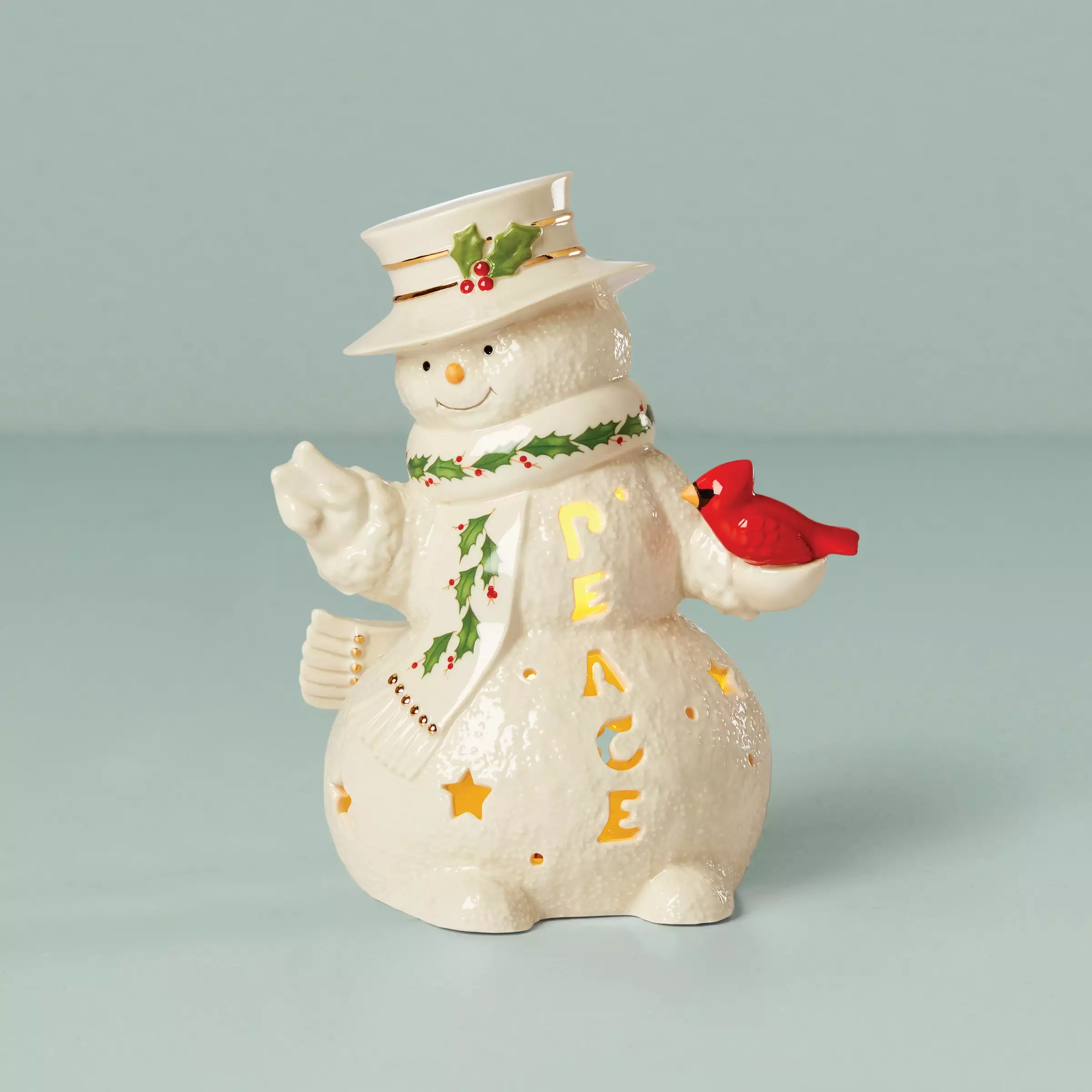 Lenox Snowman Lit Figurine 2 Lenox Snowman Lit Figurine
