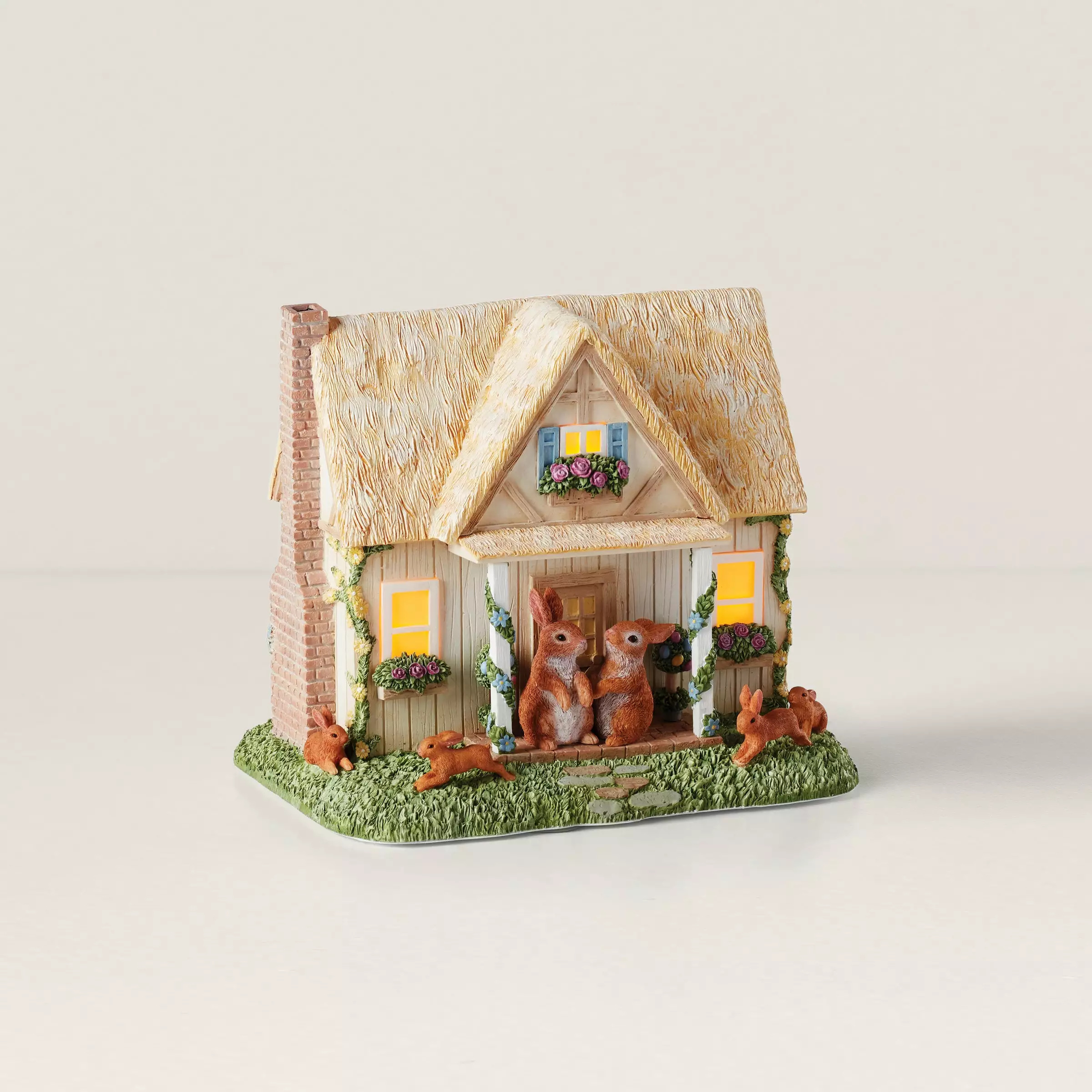 Lenox Figurine Light-Up Floral Cottage Easter 3 Lenox Figurine Light-Up Floral Cottage Easter
