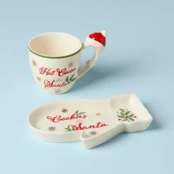 Lenox Set Cookie Hosting The Holiday 2-Piece Santa