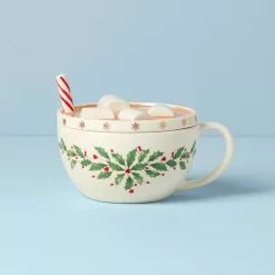 Lenox Cocoa Candy Dish Mug Holiday Covered