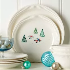 Lenox Set Profile Accent Plate Snow Day 4-Piece -Lenox The Christmas Shop Sales 893506 893508 LHOL 21 FEA 1