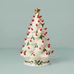 Lenox Treasured Tradition Bulb Lit Tree Holiday Red
