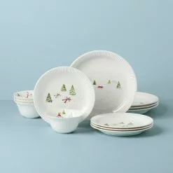 Lenox Set Profile Dinnerware Snow Day 12-Piece
