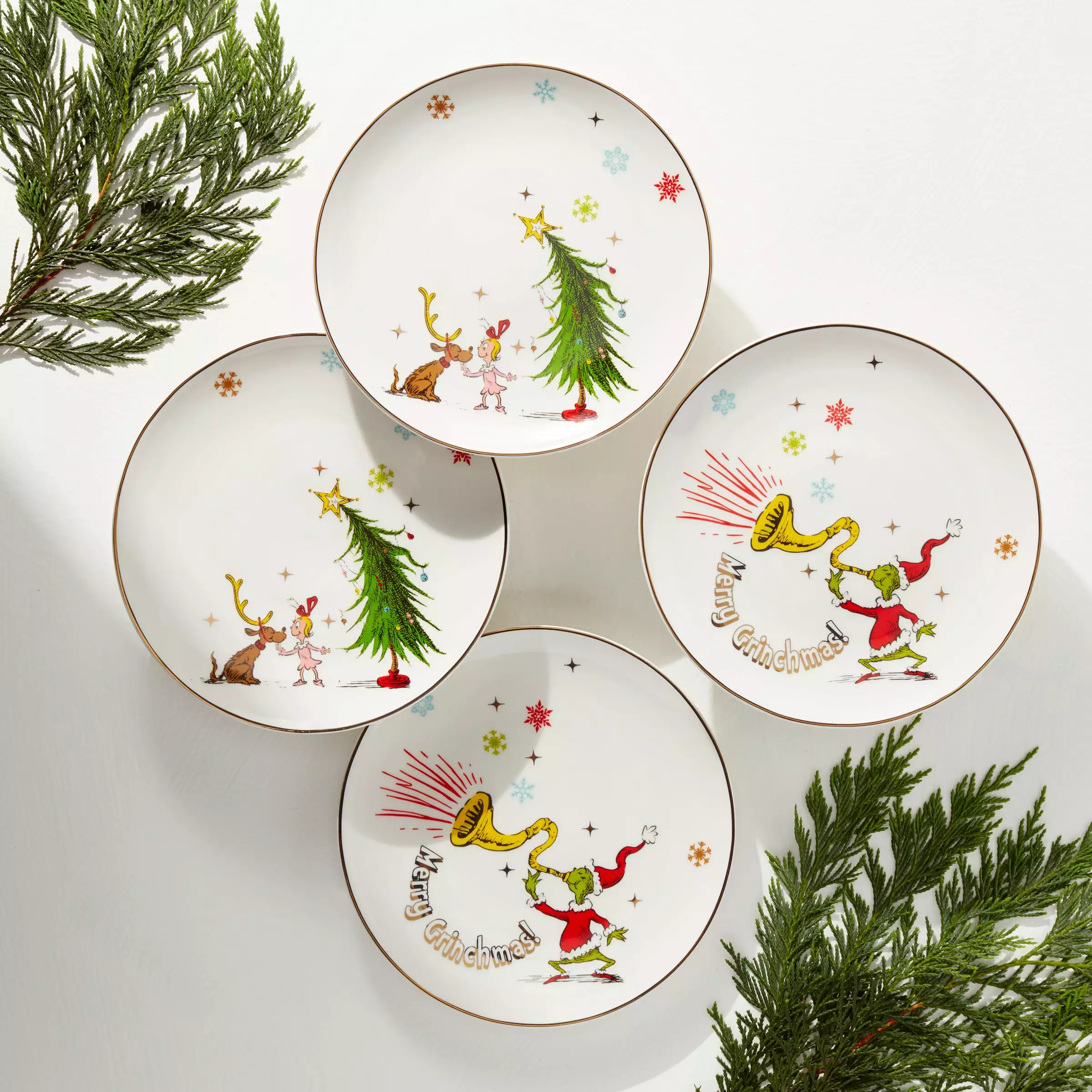 Lenox Set Accent Plates, Merry Grinchma 4 Assorted 5 Lenox Set Accent Plates, Merry Grinchma 4 Assorted - Image 4
