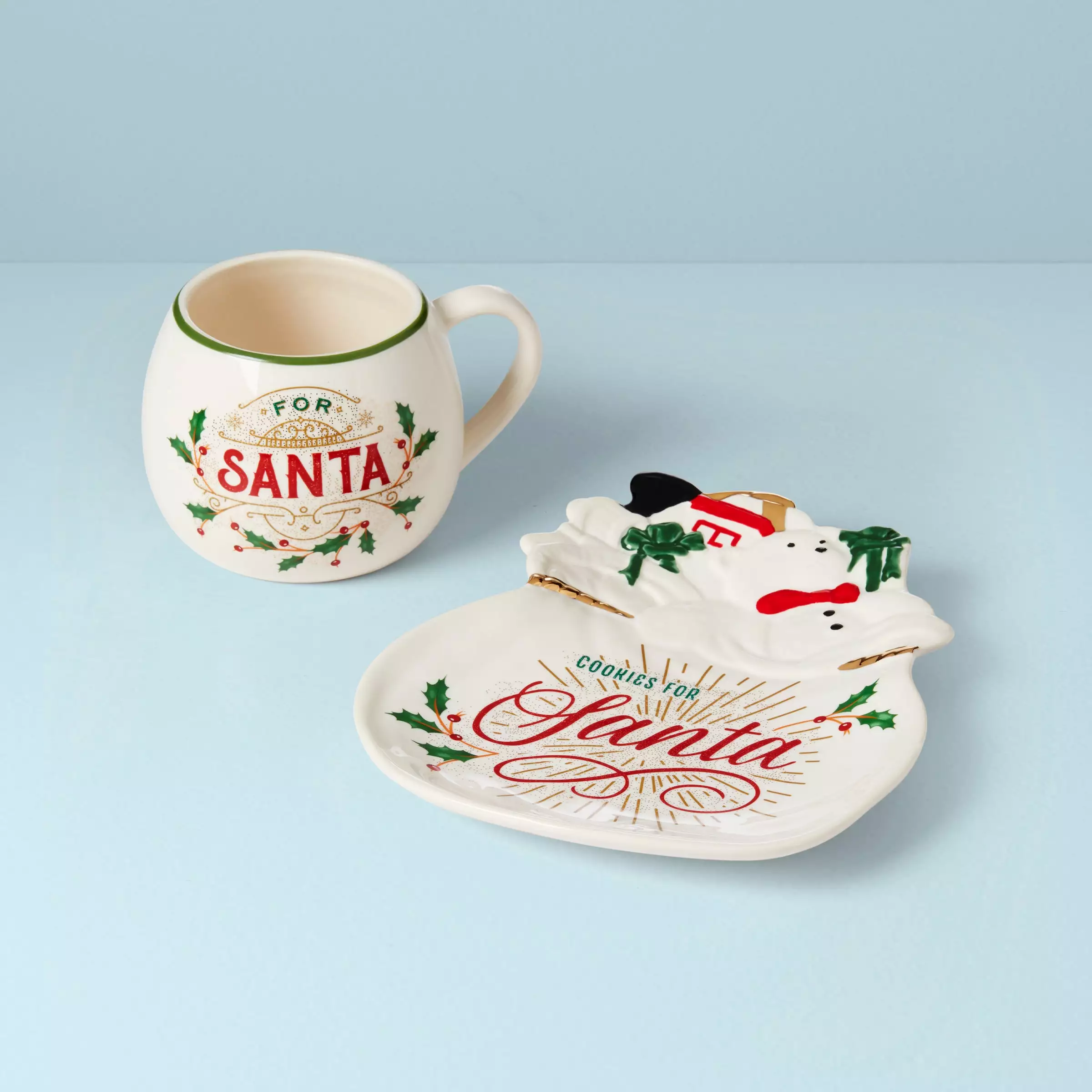 Lenox Set Cookie Santa 2Pc Holiday 3 Lenox Set Cookie Santa 2Pc Holiday
